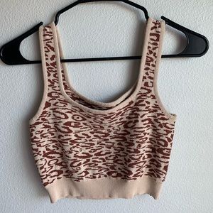Brown cheetah crop top